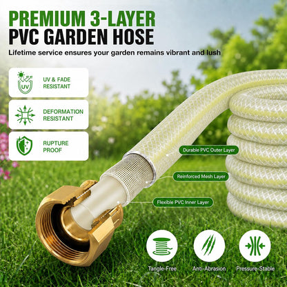 Heavy-Duty Automatic Retractable Garden Hose Reel 100FT Wall Mount