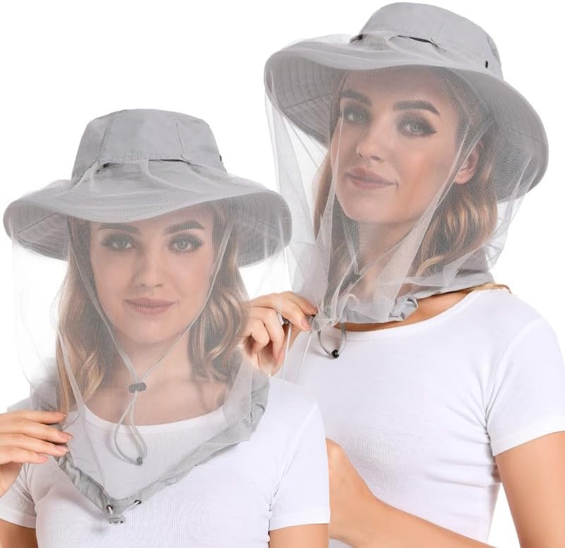 Mosquito Net Hat Women UPF 50+ Hidden Netting Sun Protection Cap