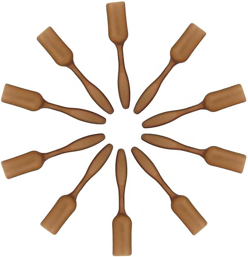 10Pcs Colorful Plastic Mini Gardening Shovel Spoons Soil Scoops (Brown)