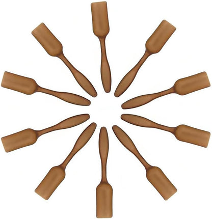 10Pcs Colorful Plastic Mini Gardening Shovel Spoons Soil Scoops (Brown)