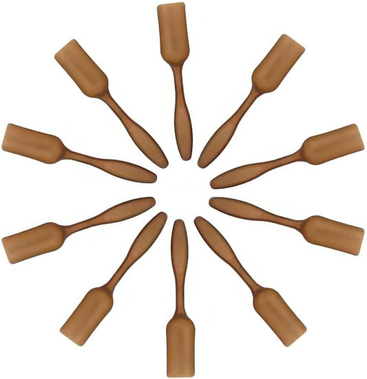 10Pcs Colorful Plastic Mini Gardening Shovel Spoons Soil Scoops (Brown)