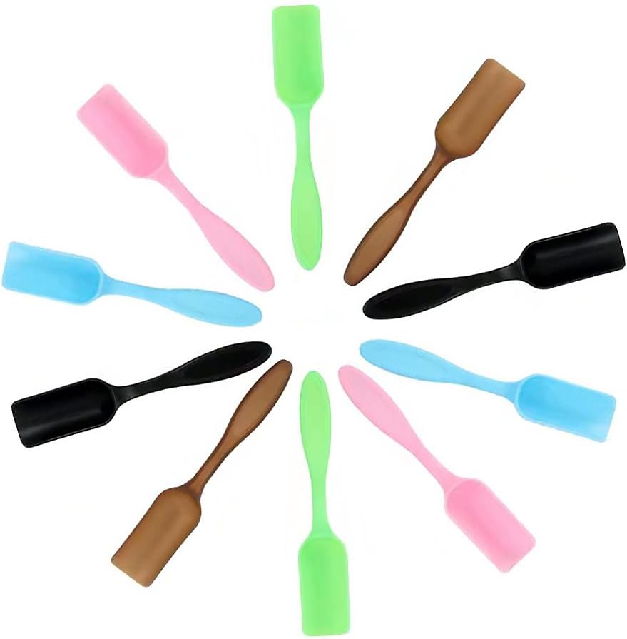 10Pcs Colorful Plastic Mini Gardening Shovel Spoons Soil Scoops (Brown)