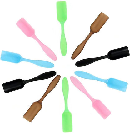 10Pcs Colorful Plastic Mini Gardening Shovel Spoons Soil Scoops (Brown)