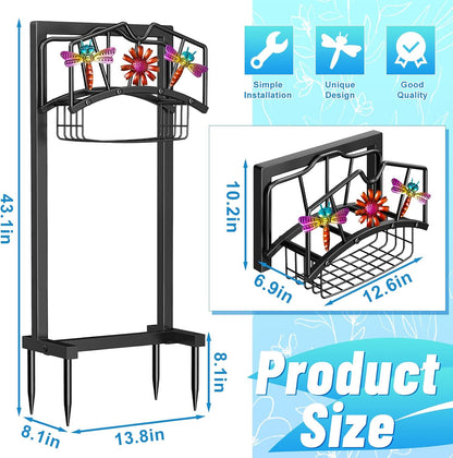 Garden Hose Holder,Freestanding Water Hose Holder with Storage Basket