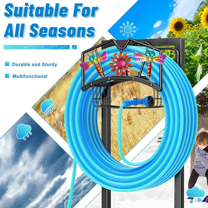 Garden Hose Holder,Freestanding Water Hose Holder with Storage Basket