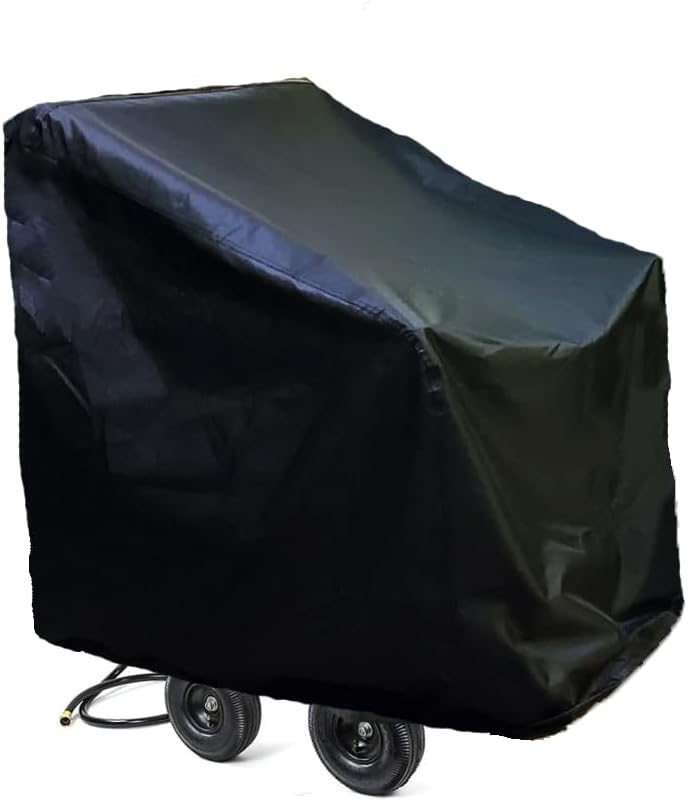 Hose Reel Cart Cover Black Waterproof Free Standing Water Hose Reel Protective Cover Furniture Sets for Patio Outdoor (Black)