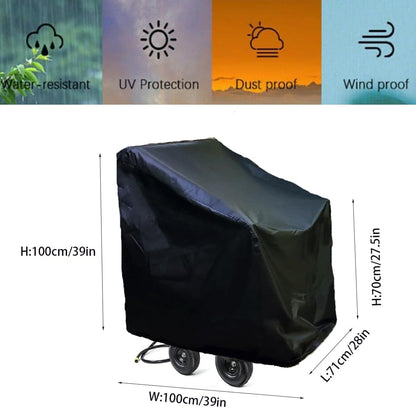 Hose Reel Cart Cover Black Waterproof Free Standing Water Hose Reel Protective Cover Furniture Sets for Patio Outdoor (Black)