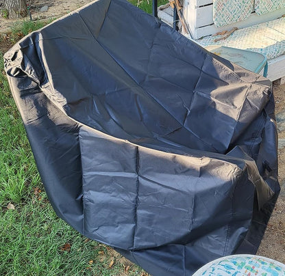 Hose Reel Cart Cover Black Waterproof Free Standing Water Hose Reel Protective Cover Furniture Sets for Patio Outdoor (Black)