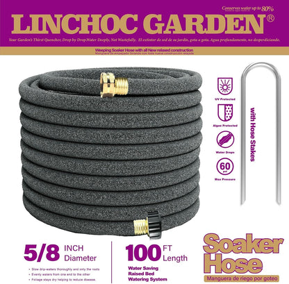 5/8 Inch 100FT Soaker Hose - High Flow Flexible Design for Expansive Landscapes | Durable & Eco-Sustainable Water Efficiency