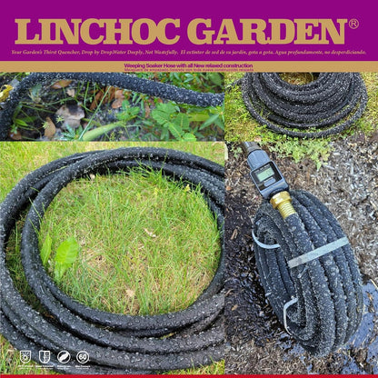 5/8 Inch 100FT Soaker Hose - High Flow Flexible Design for Expansive Landscapes | Durable & Eco-Sustainable Water Efficiency