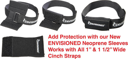 Premium Cinch Straps with Stainless Steel Metal Ring (Buckle), Reusable Durable Hook and Loop, Multipurpose Securing Straps 4 Pack - 3" x 72" - Colors A