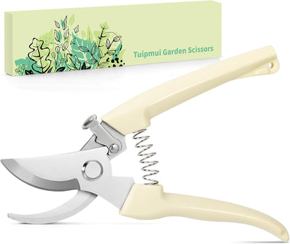 Pruning Shears, Sharp Stainless Steel Garden Shears, Bypass Garden Scissors & Clippers for Branch Trimming, Garden Clippers for Plants, Flowers, Fruit Trees, Gardening Gifts for Women&Men