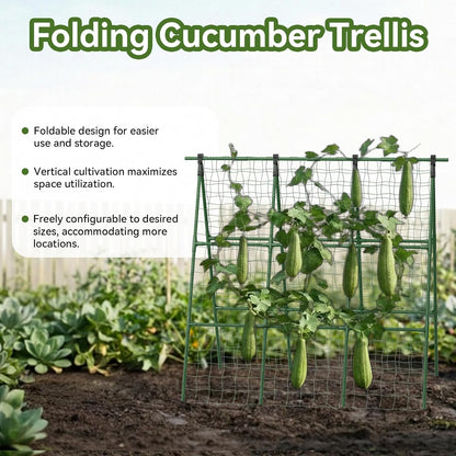 2 Pack Cucumber Trellis, 34"×48" Garden Trellis for Climbing Plants Outdoor, A-Frame Vegetable Trellis for Raised Bed, Support for Tomatoes, Squash, Zucchini, Vegetables & Flowers