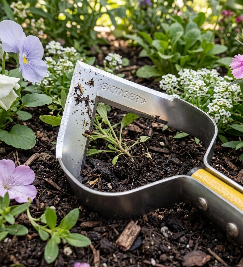 Xtreme Weeder Garden Scuffle Hoe Cultivator, 54-Inch Fiberglass Handle with Grips for Weeding, Cultivating, and Soil Prep