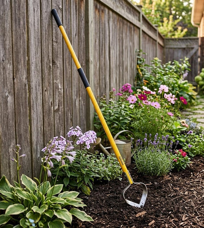 Xtreme Weeder Garden Scuffle Hoe Cultivator, 54-Inch Fiberglass Handle with Grips for Weeding, Cultivating, and Soil Prep