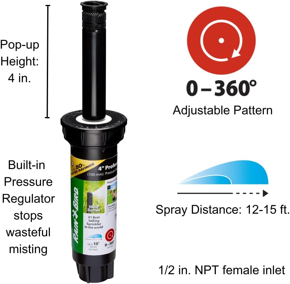 1802HV15PR PRS HE Professional Pop-Up, Full Circle, 8-15 Feet, 2"