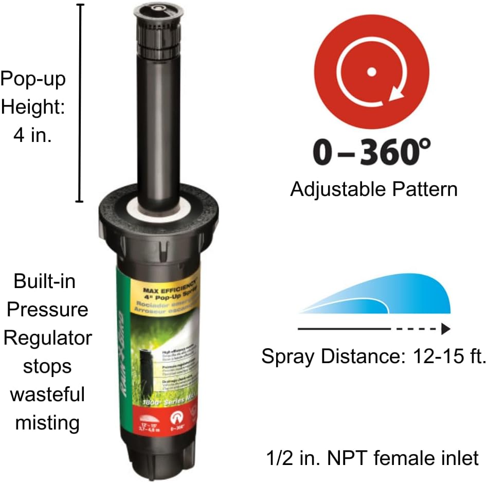 1802HV15PR PRS HE Professional Pop-Up, Full Circle, 8-15 Feet, 2"