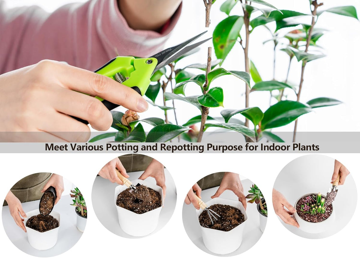 Plant Repotting Mat, 5Pcs Succulent Tools Mini Garden Small Gardening Tools Indoor, Pruning Shear Gardening Scissor, Hand kit for Bonsai, Cactus, Fairy, Houseplant Transplanting, Seedling