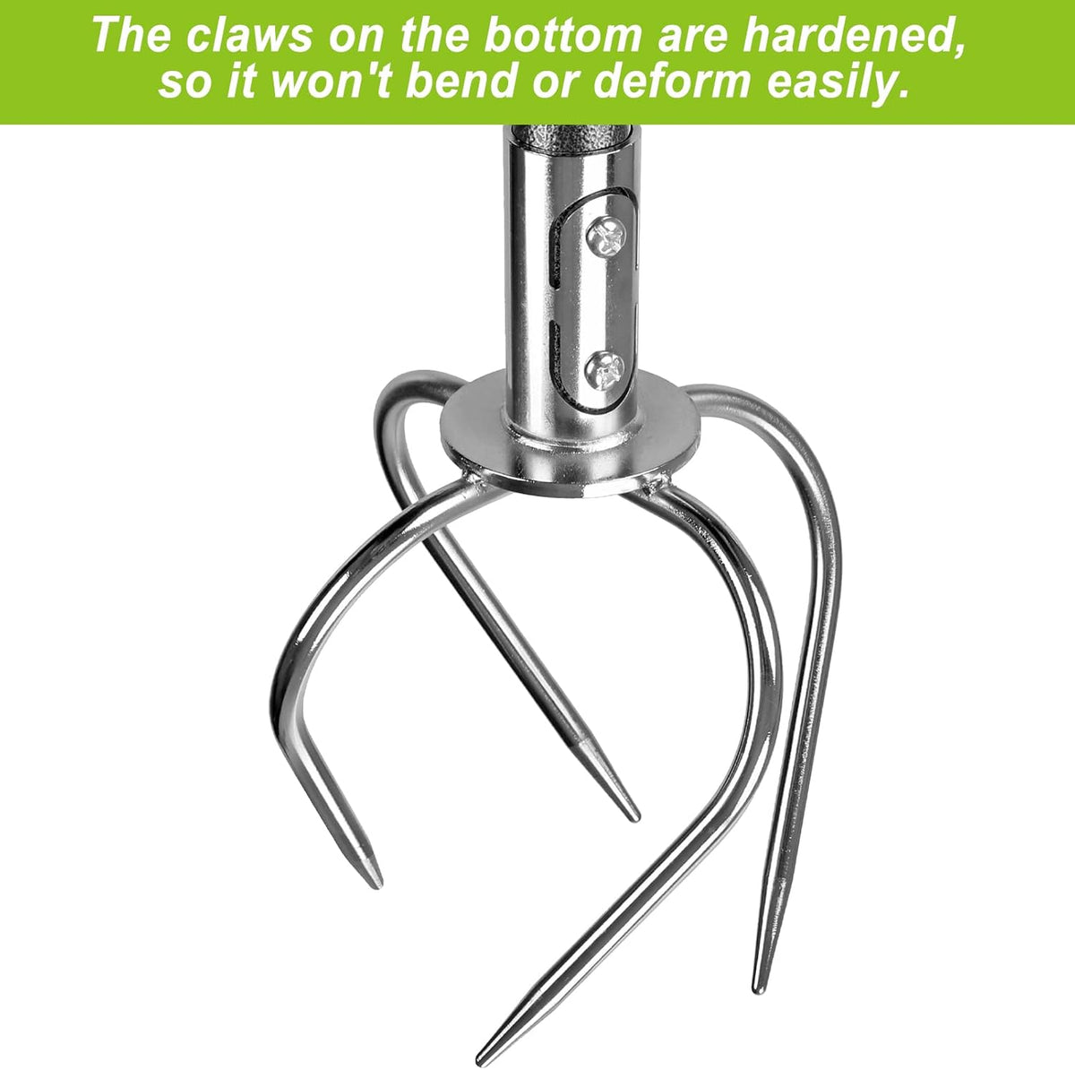 Manual Twist Tiller, All-Steel Garden Claw Cultivator with 4 Curved Claws and Soft Rubber Handle, Hand Tiller Garden Claw for Gardening Bed and Plant Box (39'')