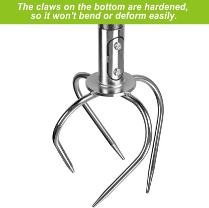 Manual Twist Tiller, All-Steel Garden Claw Cultivator with 4 Curved Claws and Soft Rubber Handle, Hand Tiller Garden Claw for Gardening Bed and Plant Box (39'')