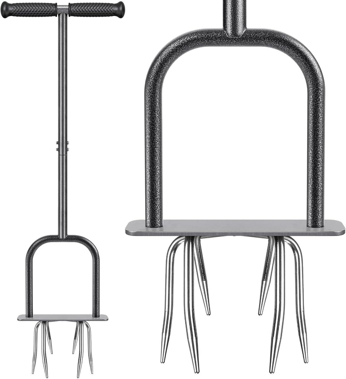 Manual Twist Tiller, All-Steel Garden Claw Cultivator with 4 Curved Claws and Soft Rubber Handle, Hand Tiller Garden Claw for Gardening Bed and Plant Box (39'')