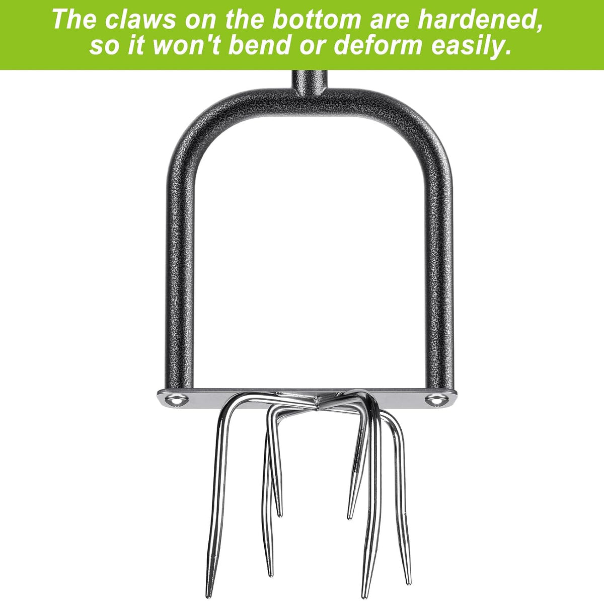 Manual Twist Tiller, All-Steel Garden Claw Cultivator with 4 Curved Claws and Soft Rubber Handle, Hand Tiller Garden Claw for Gardening Bed and Plant Box (39'')