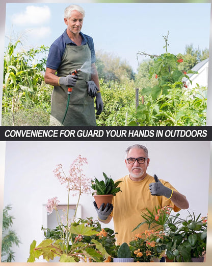 Pairs PU Coated Work Gloves Bulk, Reusable Rubber Safety Gloves for Men Women Work Warehouse, Mechanic, Woodworking