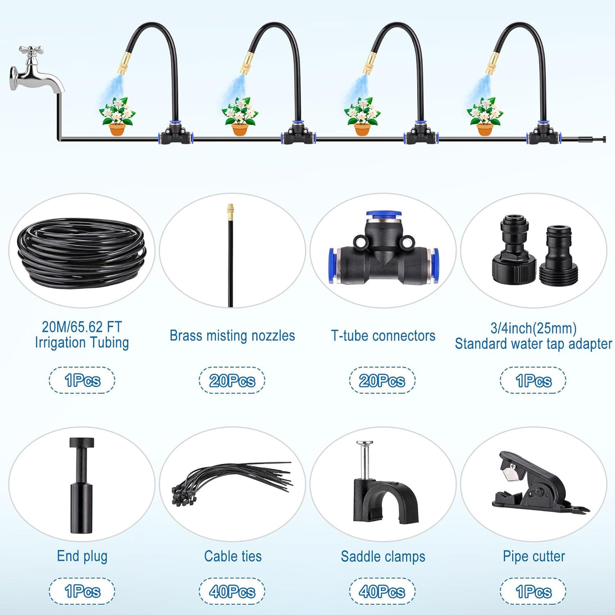 Drip Irrigation Kits Automatic Garden Irrigation System 360° Bending Nozzle