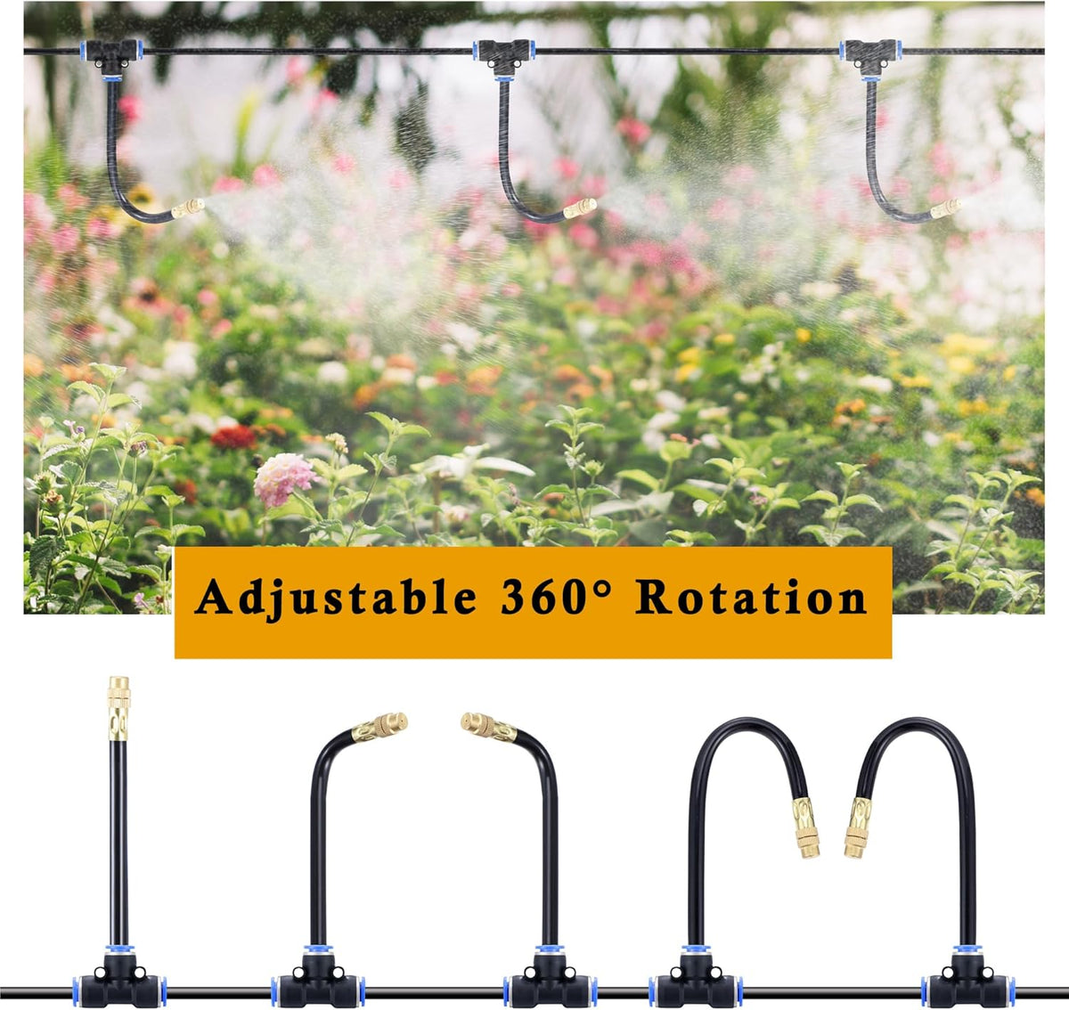 Drip Irrigation Kits Automatic Garden Irrigation System 360° Bending Nozzle