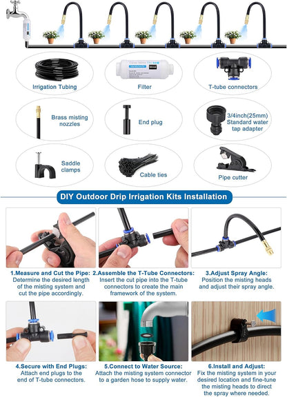 Drip Irrigation Kits Automatic Garden Irrigation System 360° Bending Nozzle