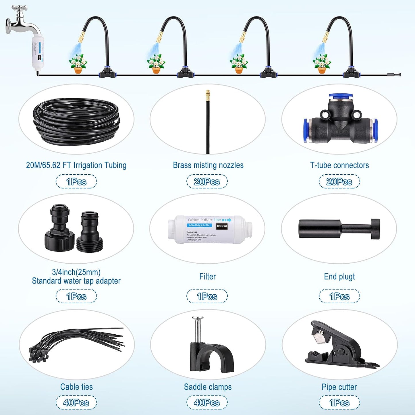 Drip Irrigation Kits Automatic Garden Irrigation System 360° Bending Nozzle