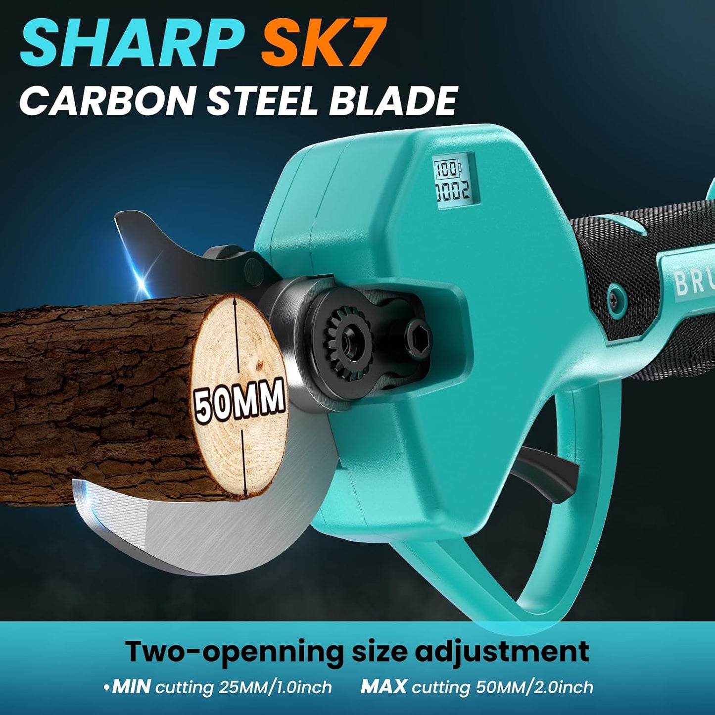 Electric Pruning Shears Cordless 2.6 Inches & Electric Pole Pruner 2-IN-1 with 8ft Pole Reach To 14ft, 2 * 2Ah Battery Pruning Shears, Cordless Pole Pruner Garden Tool for Tree Trimming Branch Cutter