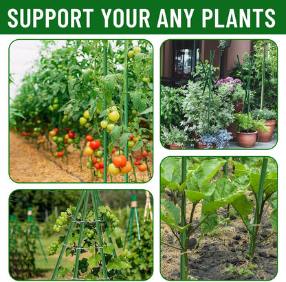 Garden Stakes 4Ft, 28 Pack 48 Inch Plant Tomato Stakes and Supports Sturdy Plastic Coated Metal Garden Support Stick for Outdoor Indoor Climbing Plants, Beans, Vegetables, Trellis, Tree