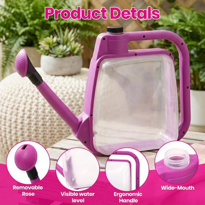1.5 Gallon Purple Clear Plastic Foldable Garden Watering Can