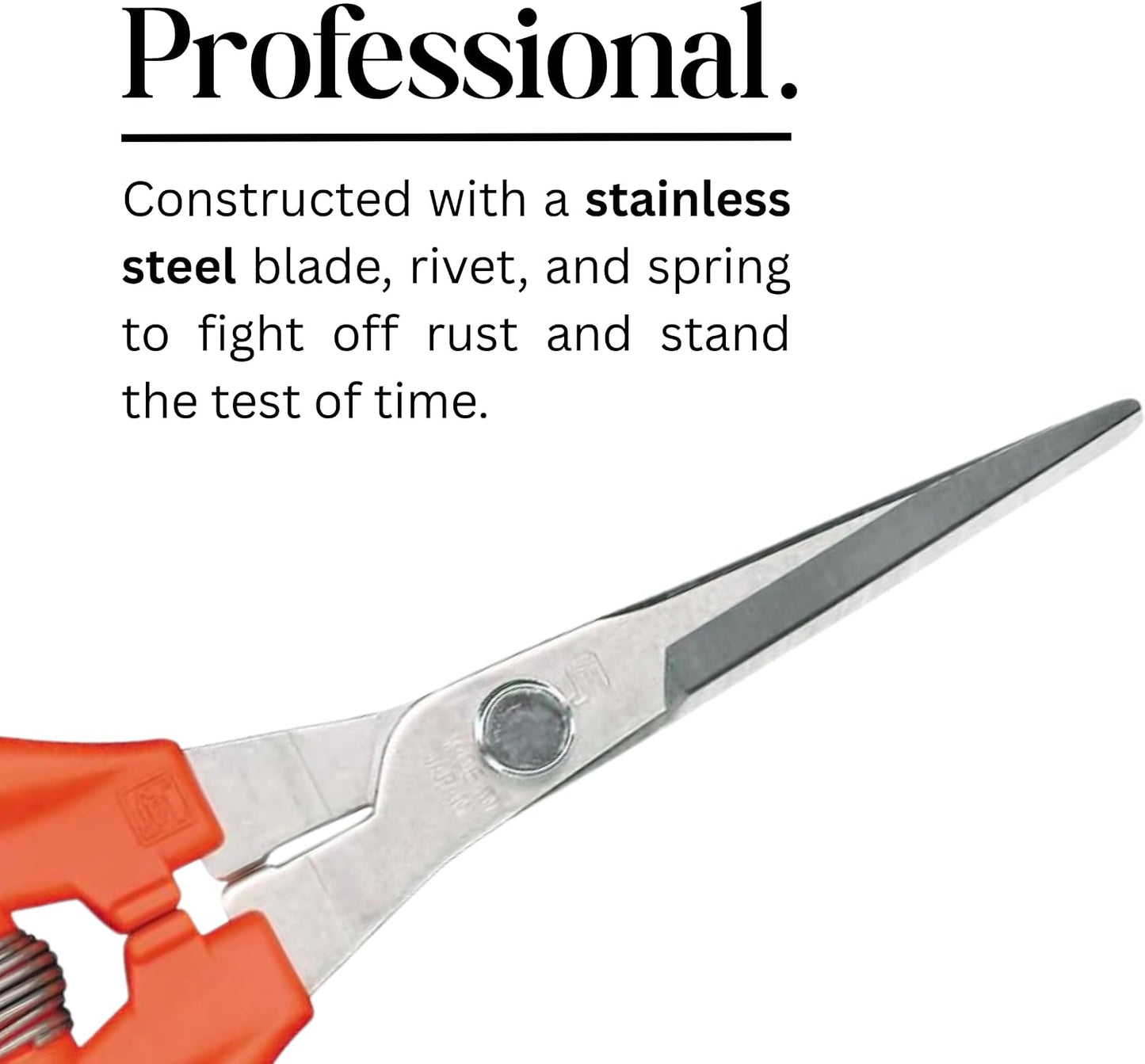 CHIKAMASA TP-530S Professional gardening shears/scissors for harvesting vegetables, fruit, trimming plants and excellent for small stem-thinning inside closed spaces.
