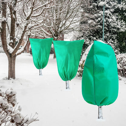 Plant Covers Freeze Protection, 4 Pack Frost Covers with Zipper Drawstring (23.6" x 31.5") Plant Protection Cover Bags for Outdoor Winter Frost Cold Weather Shrubs Trees Jacket Covers(Green)