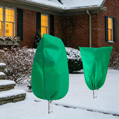 Plant Covers Freeze Protection, 4 Pack Frost Covers with Zipper Drawstring (23.6" x 31.5") Plant Protection Cover Bags for Outdoor Winter Frost Cold Weather Shrubs Trees Jacket Covers(Green)
