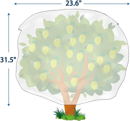 Plant Covers Freeze Protection, 4 Pack Frost Covers with Zipper Drawstring (23.6" x 31.5") Plant Protection Cover Bags for Outdoor Winter Frost Cold Weather Shrubs Trees Jacket Covers(Green)