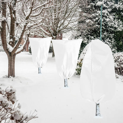 Plant Covers Freeze Protection, 4 Pack Frost Covers with Zipper Drawstring (23.6" x 31.5") Plant Protection Cover Bags for Outdoor Winter Frost Cold Weather Shrubs Trees Jacket Covers(Green)