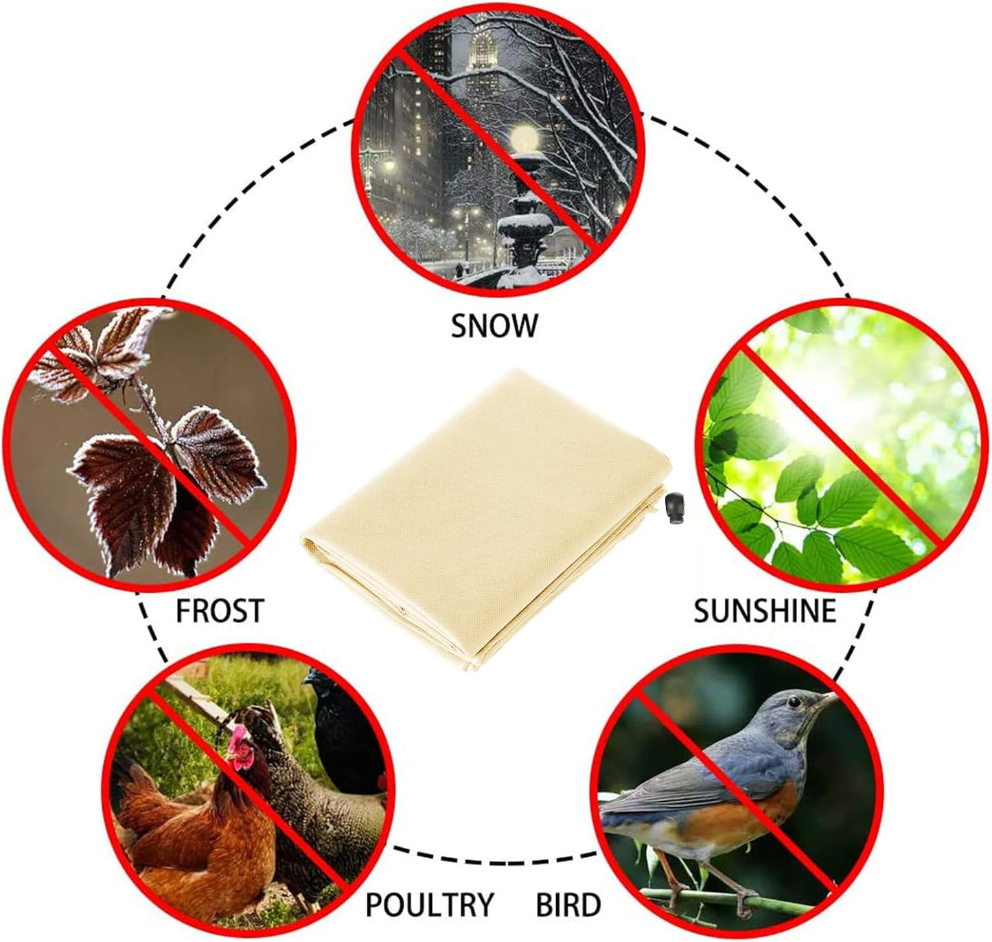 Plant Covers Freeze Protection, 4 Pack Frost Covers with Zipper Drawstring (23.6" x 31.5") Plant Protection Cover Bags for Outdoor Winter Frost Cold Weather Shrubs Trees Jacket Covers(Green)