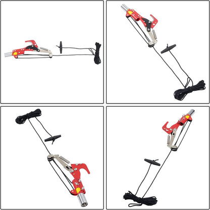 30FT Extendable Pole Saw, Manual Branch Trimmer with Long Handle, Manuals Tree Pruning Saws Band Scissors, 9 Knots Yellow