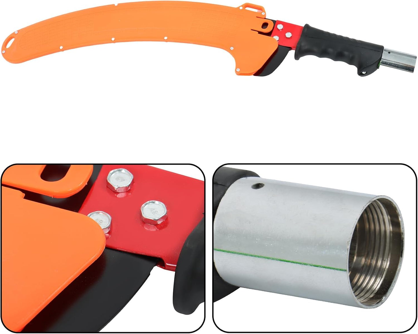 30FT Extendable Pole Saw, Manual Branch Trimmer with Long Handle, Manuals Tree Pruning Saws Band Scissors, 9 Knots Yellow