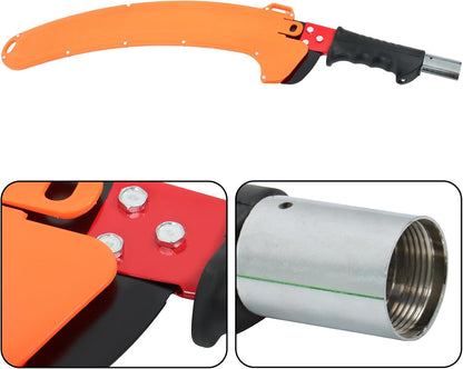30FT Extendable Pole Saw, Manual Branch Trimmer with Long Handle, Manuals Tree Pruning Saws Band Scissors, 9 Knots Yellow