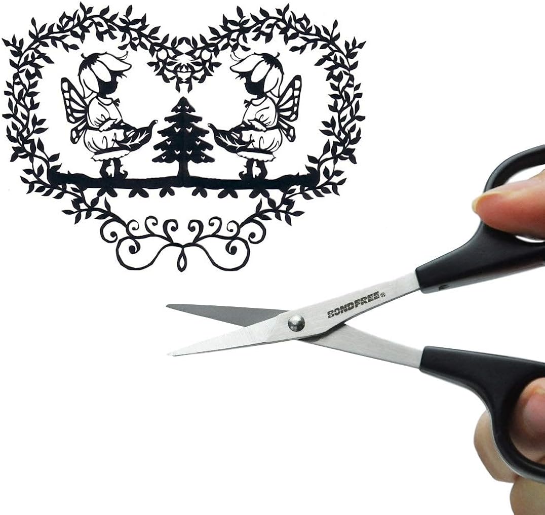 Japanese Mini Craft Scissors 4" [Extra Non-Stick], Small Detail Scissors for Paper Crafting, Fabric Cutting, Art Crafts, Made in JAPAN