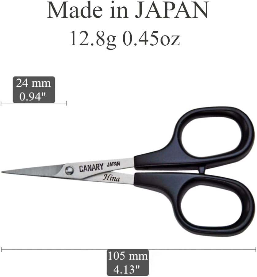 Japanese Mini Craft Scissors 4" [Extra Non-Stick], Small Detail Scissors for Paper Crafting, Fabric Cutting, Art Crafts, Made in JAPAN
