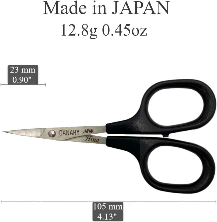 Japanese Mini Craft Scissors 4" [Extra Non-Stick], Small Detail Scissors for Paper Crafting, Fabric Cutting, Art Crafts, Made in JAPAN