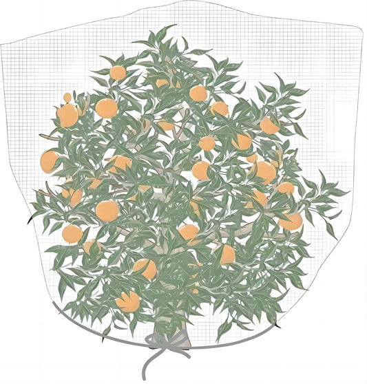 Bird Netting 84" Hx72 W Garden Netting Insect Pest Barrier,Plant Cover Fruit Tree Netting Mesh Protection Bag with Drawstring,White