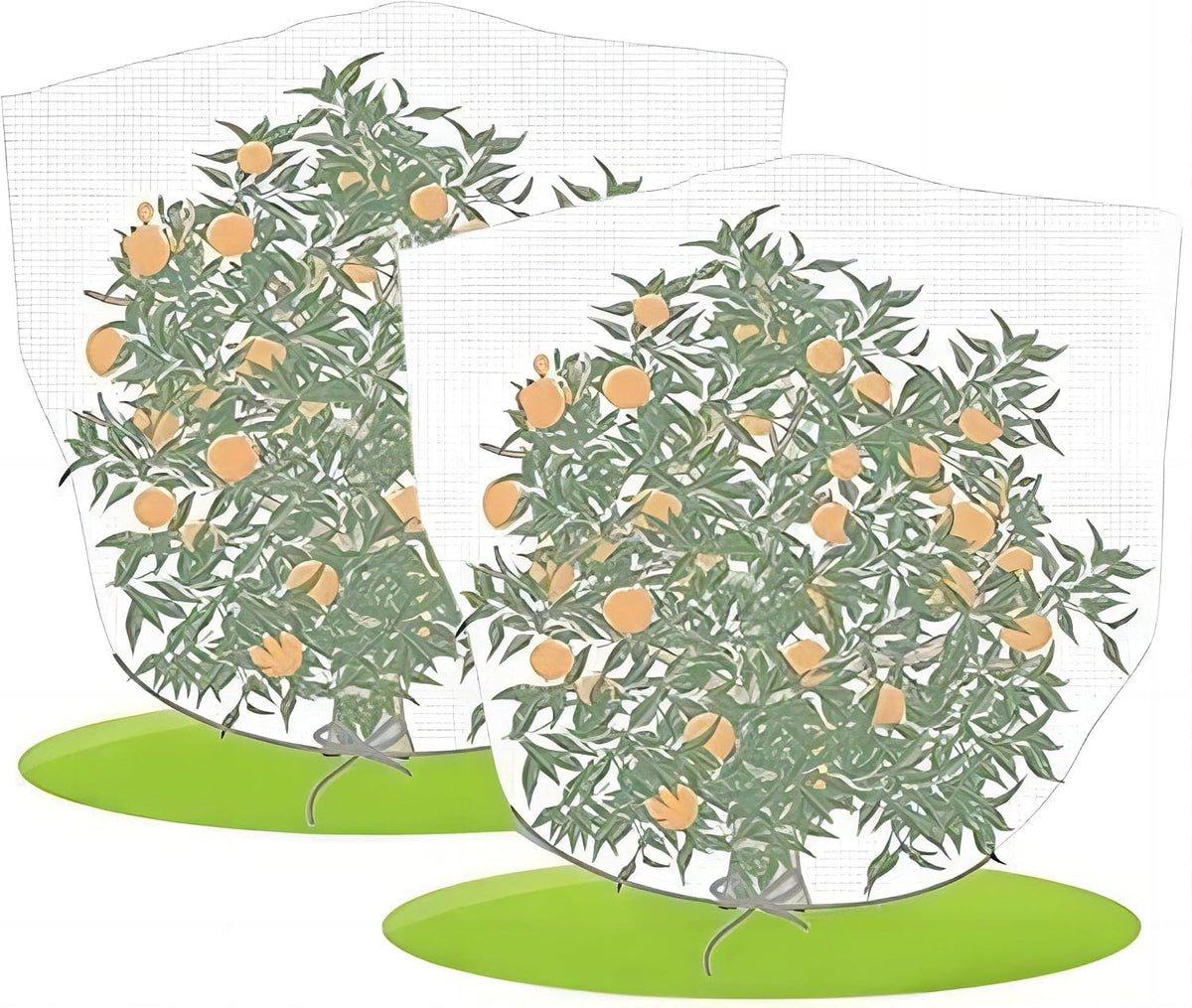 Bird Netting 84" Hx72 W Garden Netting Insect Pest Barrier,Plant Cover Fruit Tree Netting Mesh Protection Bag with Drawstring,White