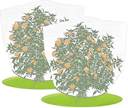 Bird Netting 84" Hx72 W Garden Netting Insect Pest Barrier,Plant Cover Fruit Tree Netting Mesh Protection Bag with Drawstring,White