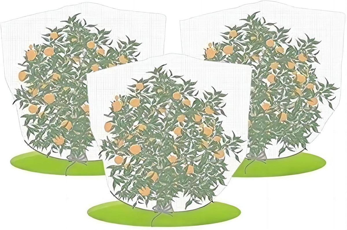 Bird Netting 84" Hx72 W Garden Netting Insect Pest Barrier,Plant Cover Fruit Tree Netting Mesh Protection Bag with Drawstring,White